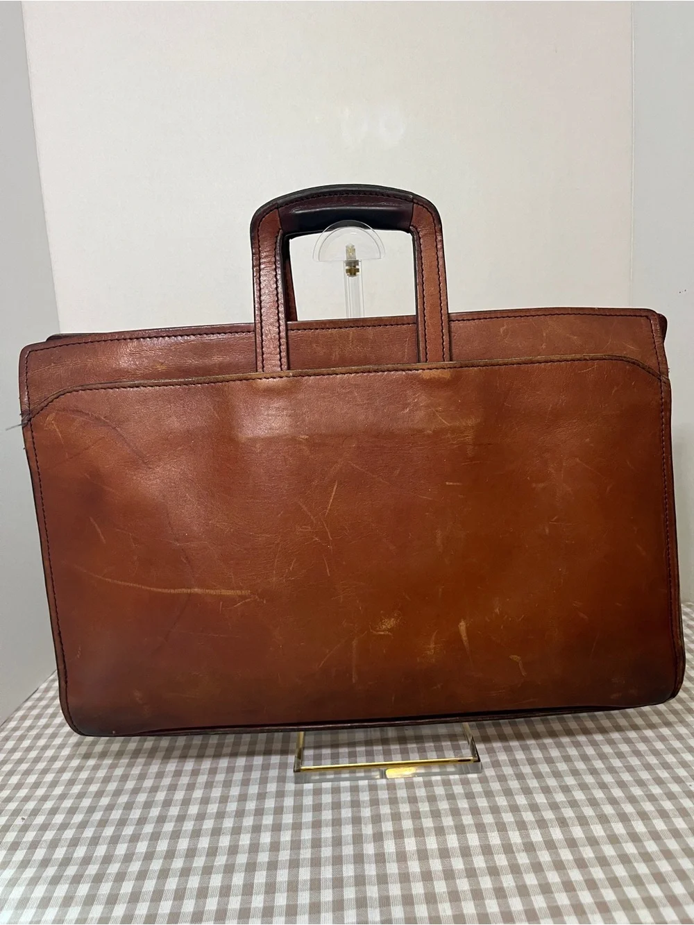 Vintage Schlesinger Brothers Brown Leather Briefcase / Portfolio 1970's-80's